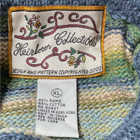 Heirloom Collection Mock Neck Multicolor Sweater Size XL - Picture 4 of 11